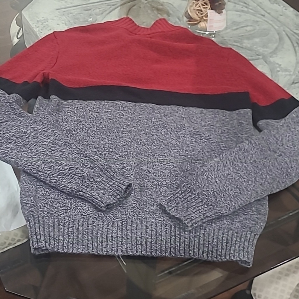 American Eagle mock neck men's color block wool blend sweater small new - Picture 4 of 5